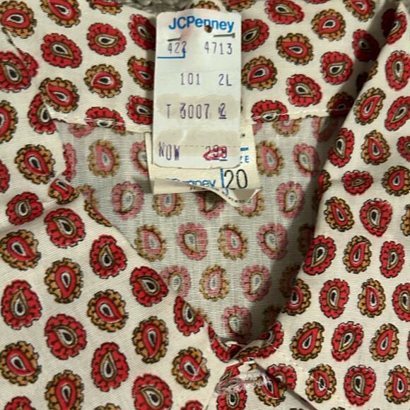 1960s NWT Mod Paisley Button Up Slim Fit Shirt Dagger Collar / Men’s XS * - Picture 4 of 4